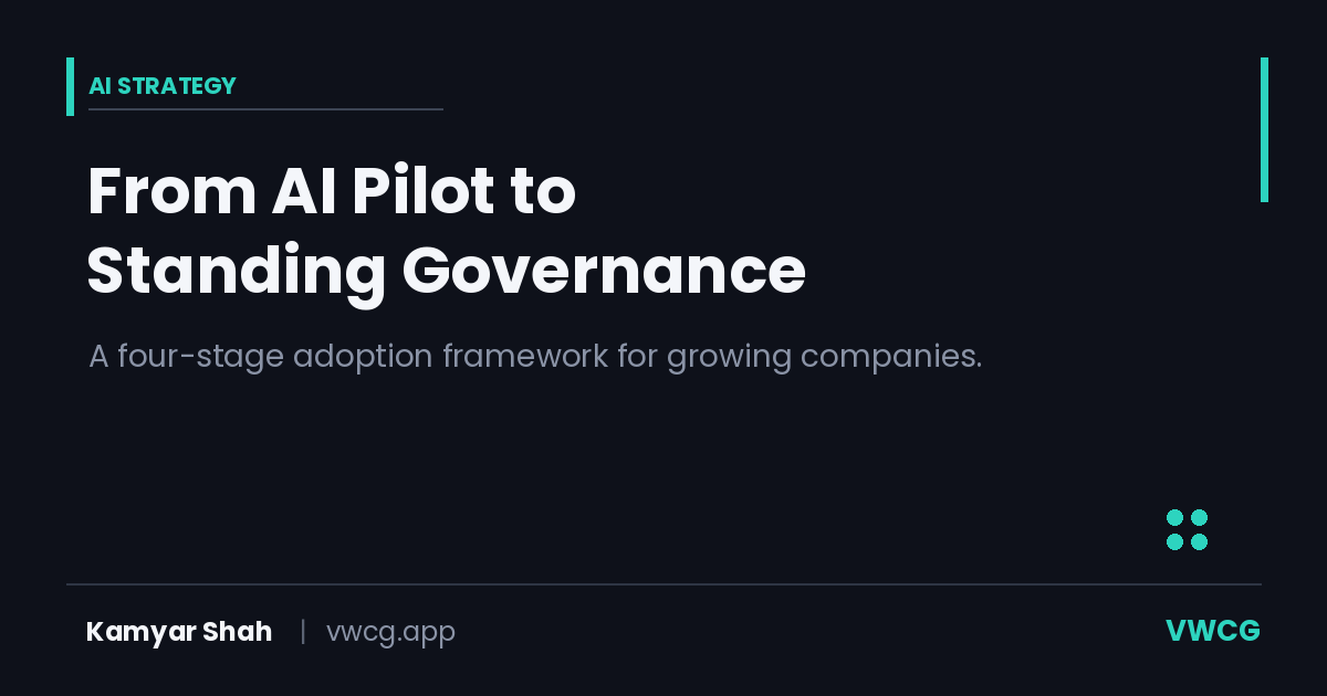 An AI Adoption Framework for SMBs: From First Pilot to Standing Governance