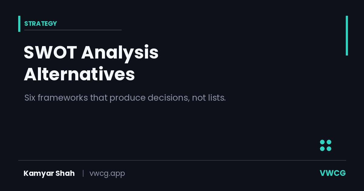SWOT Analysis Alternatives: 6 Frameworks That Produce Decisions, Not Lists